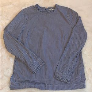 H&M-Striped Long Shirt w/ Ruffles